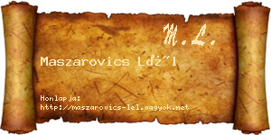 Maszarovics Lél névjegykártya